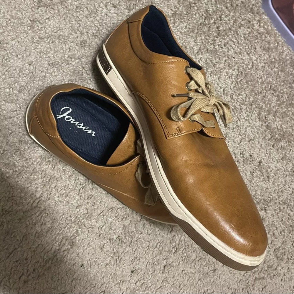 JOUSEN Men's Fashion Sneakers, SIZE US 14 D, TAN BROWN